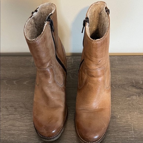 Hush Puppies Brown Leather Heeled Boots - Picture 9 of 12